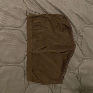 Brown Ribbed Tube Top